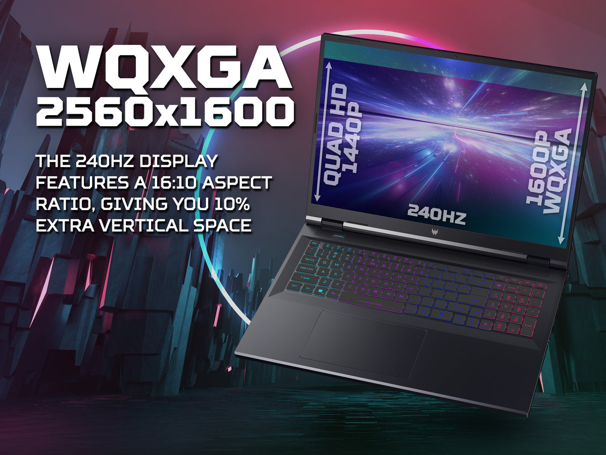 Acer Predator Helios Neo 18 - 45.7 cm (18&quot;) - Intel® Core™ i7-14700HX - 16 GB DDR5-SDRAM - 1 TB SSD - NVIDIA GeForce RTX 4070 - Wi-Fi 6E - Windows 11 Pro - Black