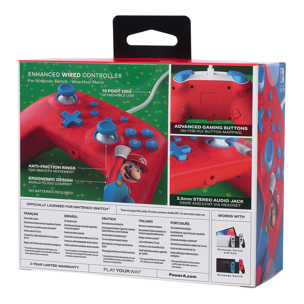 PowerA Enhanced Wired Controller for Nintendo Switch - Woo-hoo! Mario