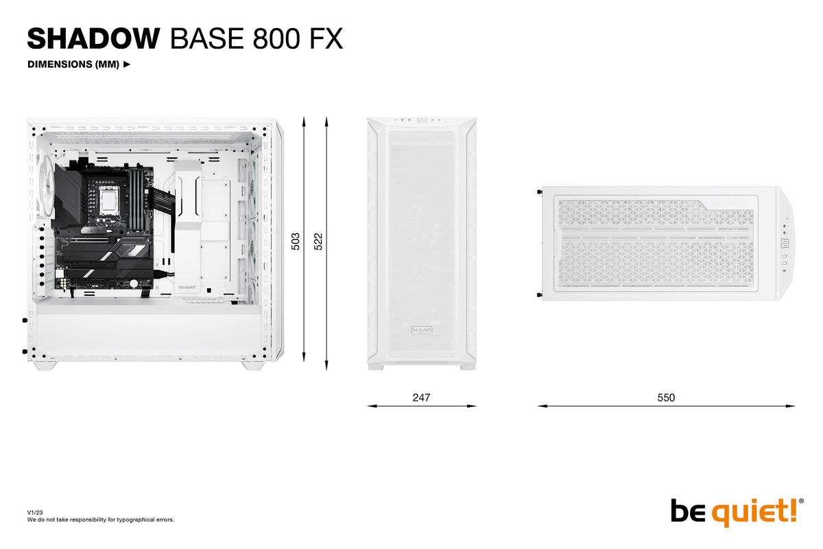 be quiet! Shadow Base 800 FX - ATX Mid Tower Case in White