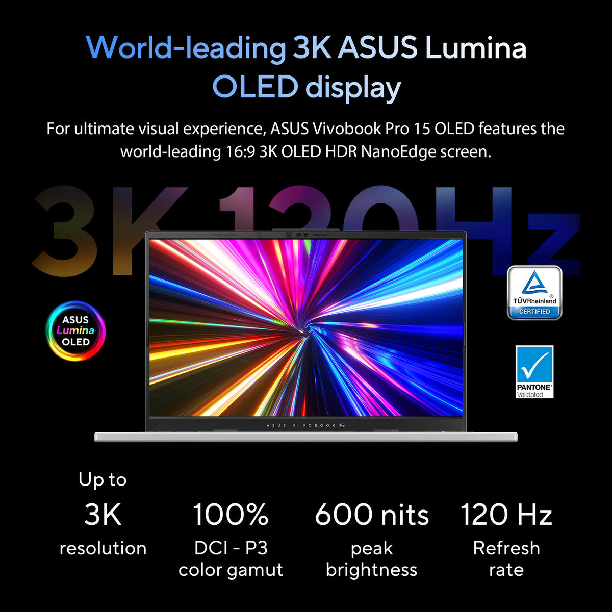 ASUS Vivobook Pro 15 OLED Laptop - 39.6 cm (15.6") - Intel Core Ultra 9 185H - 16 GB DDR5-SDRAM - 1 TB SSD - NVIDIA GeForce RTX 4060 - Wi-Fi 6E - Windows 11 Home - Grey