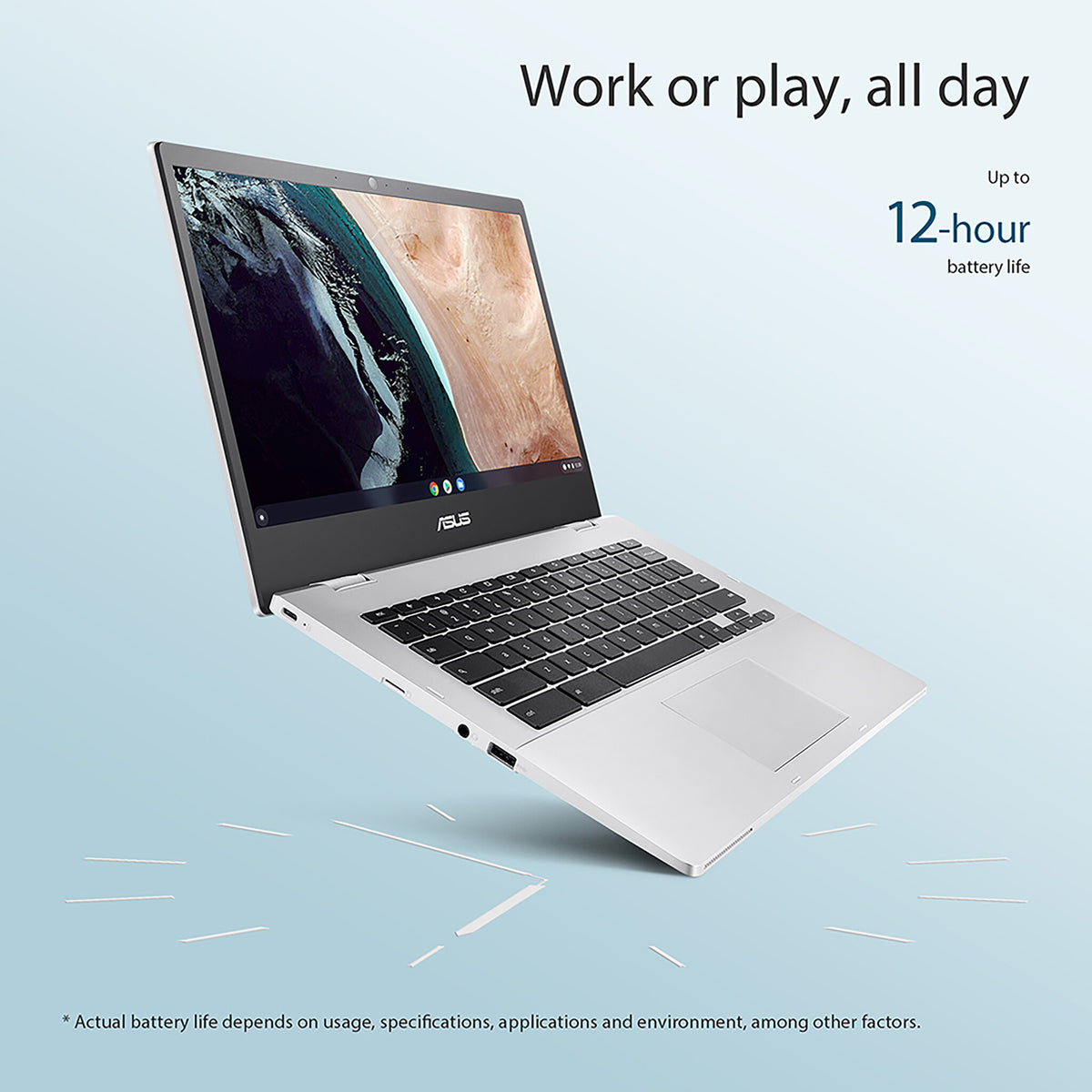 ASUS Chromebook - 35.6 cm (14") - Intel® Celeron® N N4500 - 4 GB LPDDR4x-SDRAM - 64 GB eMMC - Wi-Fi 6 - ChromeOS - Silver