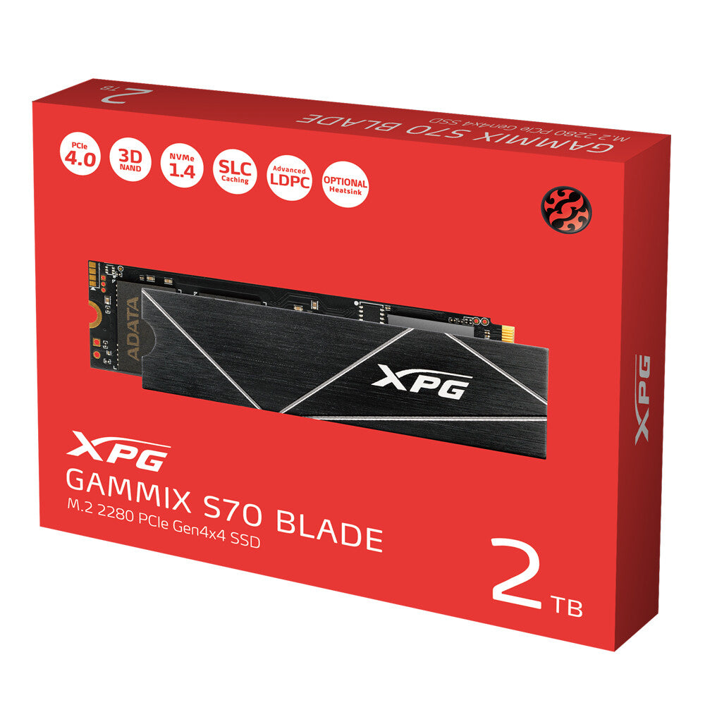 ADATA GAMMIX S70 Blade - PCI Express 4.0 3D NAND NVMe M.2 SSD - 2 TB