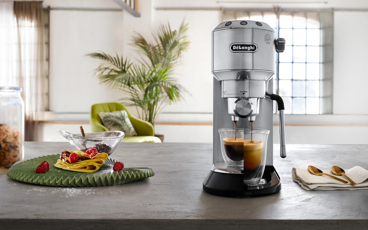 De'Longhi Dedica Arte Metallics - Espresso Coffee Machine in Stainless Steel