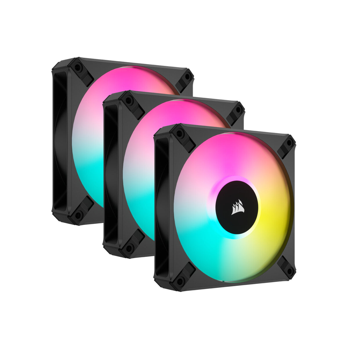 Corsair iCUE AF120 RGB ELITE - PWM Computer Case Fan in Black / White - 120mm (Pack of 3)