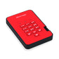 iStorage diskAshur2 - Secure Encrypted External hard drive in Red - 1 TB