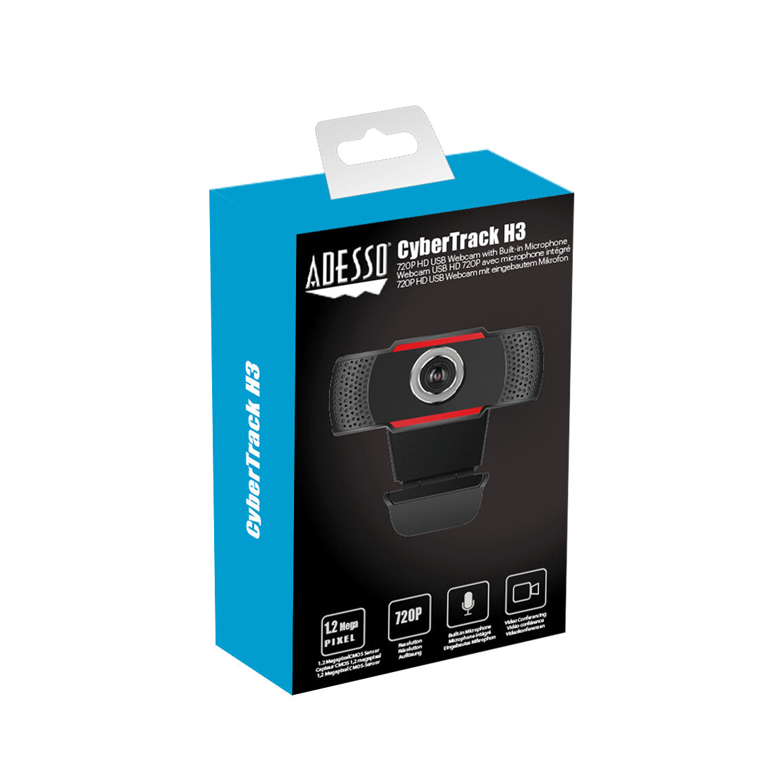 Adesso CyberTrack H3 - 1.3 MP 1280 x 720 pixels USB 2.0 webcam