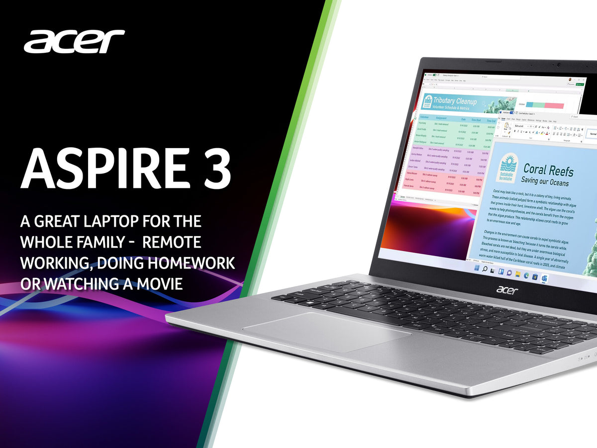 Acer Aspire 3 A315-44P Laptop - 39.6 cm (15.6") - AMD Ryzen 5 5500U - 8 GB DDR4-SDRAM - 512 GB SSD - Wi-Fi 6 - Windows 11 Home - Silver