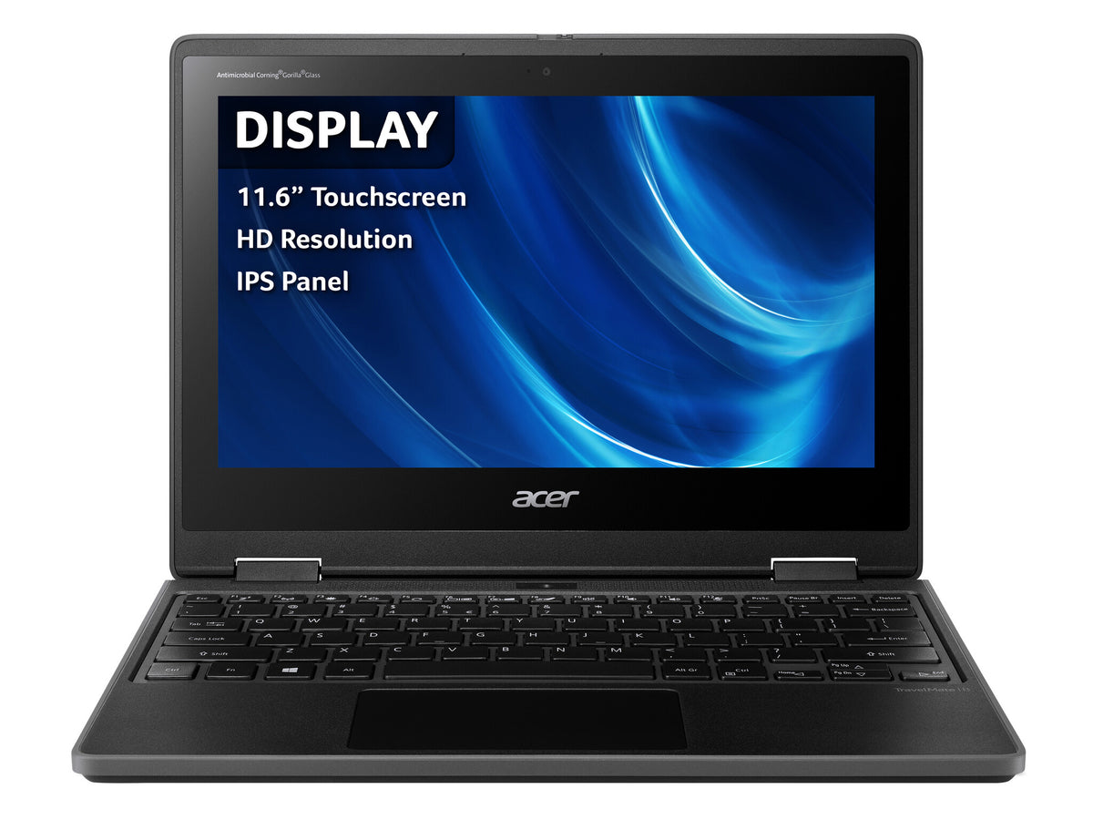 Acer TravelMate Spin B3 B311R-32 Hybrid (2-in-1) - 29.5 cm (11.6") - Intel® Celeron® N5100 - 4 GB RAM - 64GB eMMC - Windows 11 SE - Black