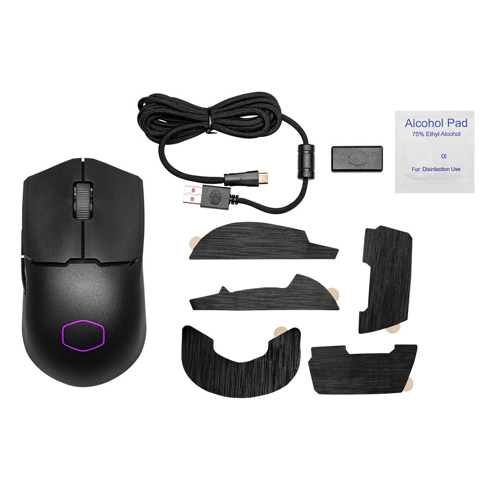 Cooler Master MM712 - RF Wireless + Bluetooth + USB Type-A Optical Mouse in Black - 19,000 DPI