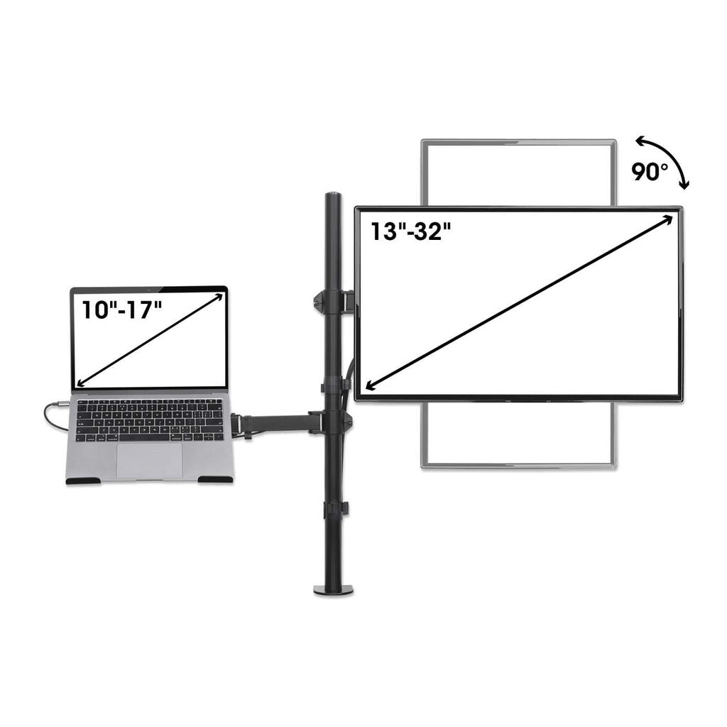 Manhattan 462136 - Desk monitor/laptop mount for 25.4 cm (10") to 81.3 cm (32")