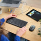Trust Lyra Mini - USB Wired + RF Wireless + Bluetooth Membrane Keyboard in Black (QWERTY UK)