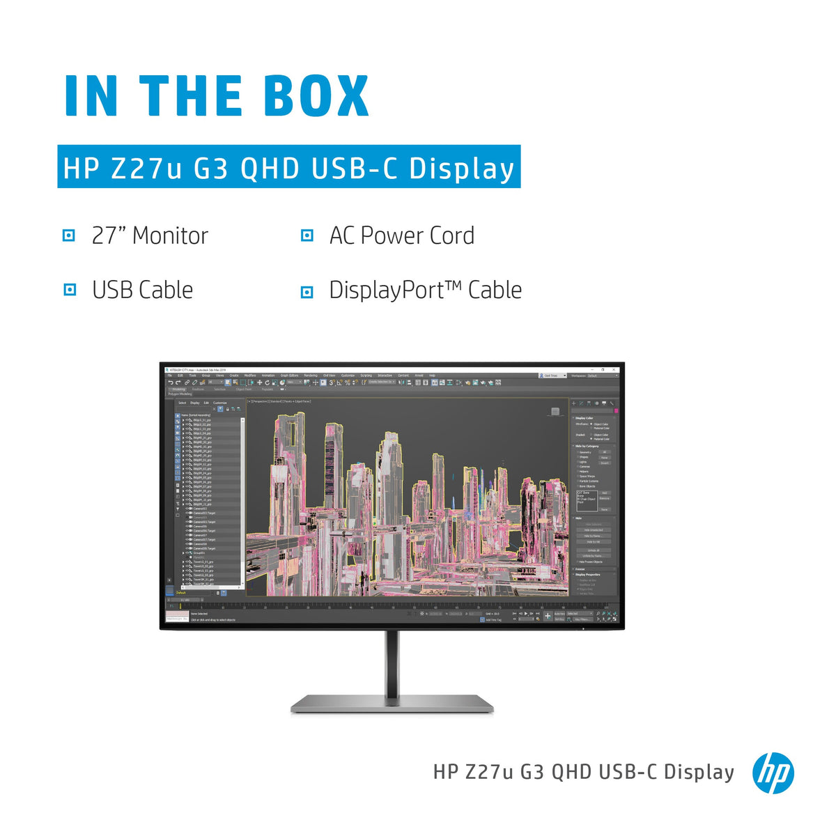 HP Z27U G3 - 68.6 cm (27") - 2560 x 1440 pixels 2K Ultra HD LED Monitor