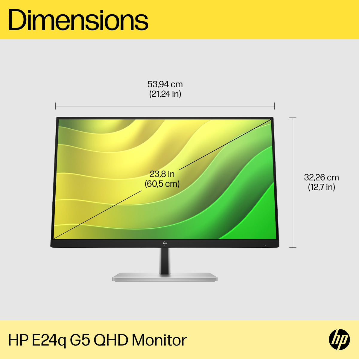 HP E24Q G5 - 60.5 cm (23.8") - 2560 x 1440 pixels QHD Monitor