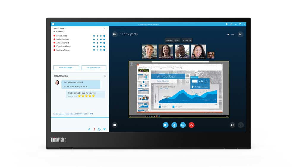Lenovo ThinkVision M14 - 35.6 cm (14") - 1920 x 1080 pixels FHD LED Monitor