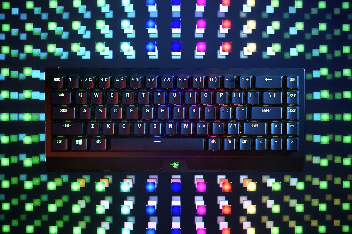 Razer BlackWidow V3 Mini HyperSpeed - USB Wired + RF Wireless + Bluetooth RGB Mechanical Keyboard in Black (QWERTY UK)