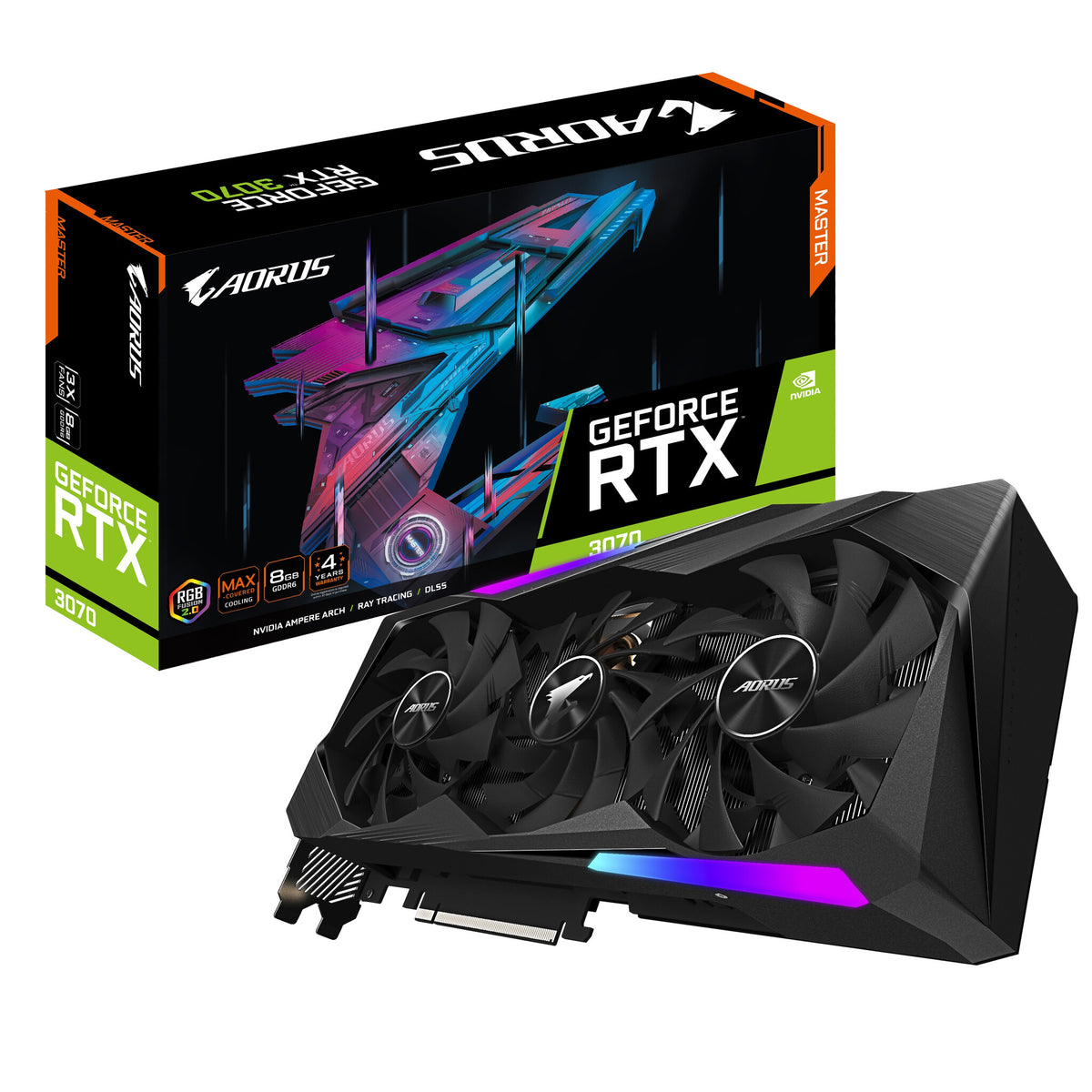 GIGABYTE AORUS MASTER - NVIDIA 8 GB GDDR6 GeForce RTX 3070 graphics card