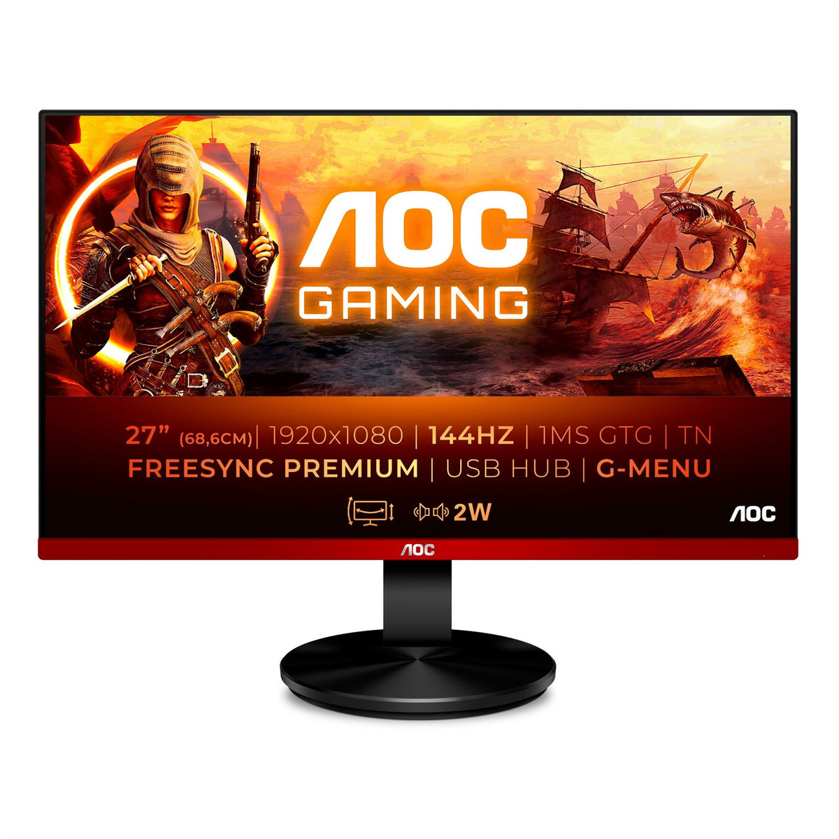 AOC 90 Series G2790PX LED display 68.6 cm (27") 1920 x 1080 pixels Full HD Black Monitor