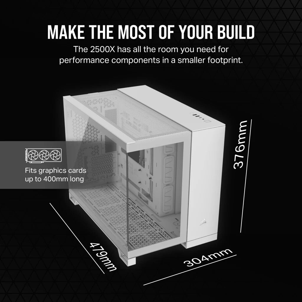 Corsair 2500X - MicroATX Mini Tower Case in White