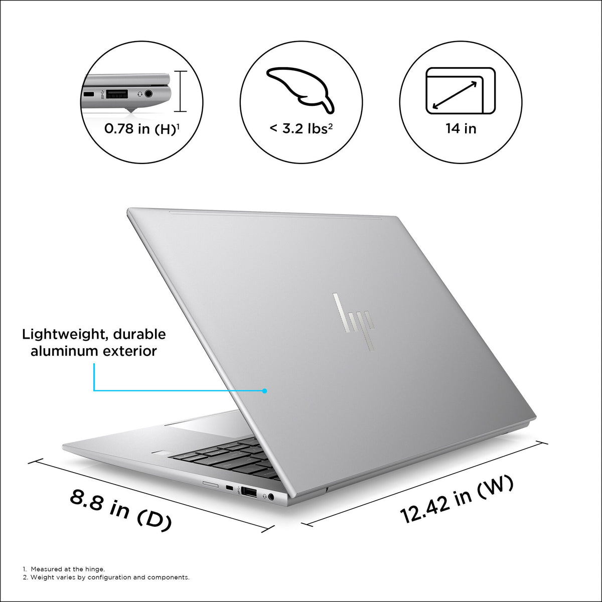 HP ZBook Firefly 14 G10 Laptop - 35.6 cm (14") - Intel® Core™ i7-1355U - 16 GB DDR5-SDRAM - 1 TB SSD - NVIDIA RTX A500 - Wi-Fi 6E - Windows 11 Pro - Silver