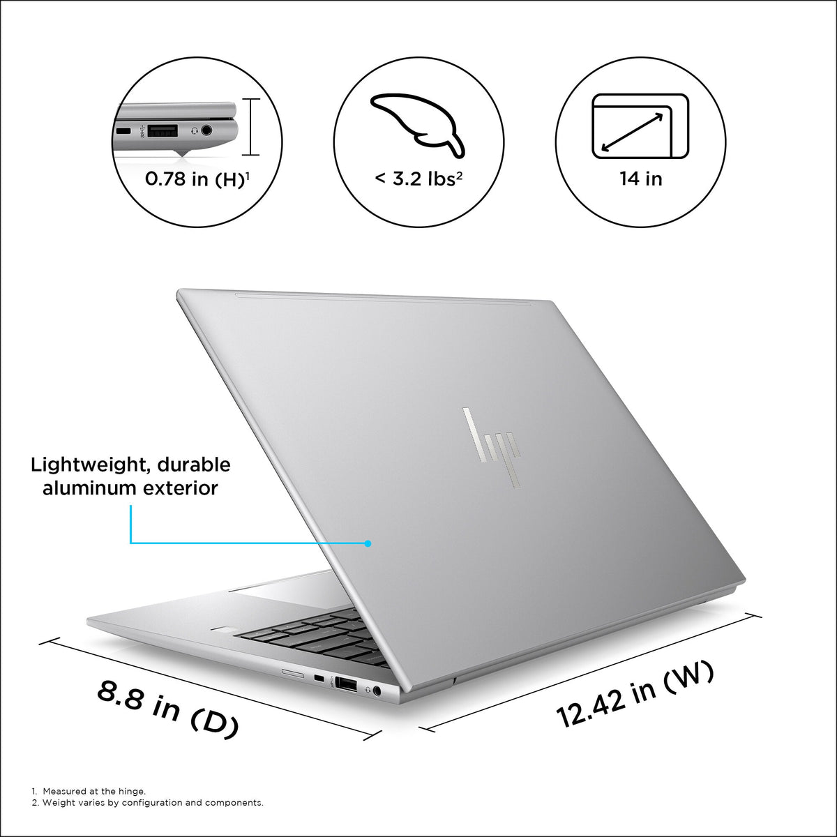 HP ZBook Firefly 14 G10 Laptop - 35.6 cm (14&quot;) - Intel® Core™ i7-1355U - 16 GB DDR5-SDRAM - 1 TB SSD - NVIDIA RTX A500 - Wi-Fi 6E - Windows 11 Pro - Silver