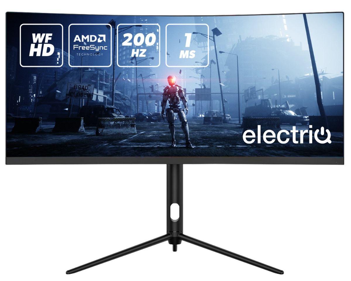 Electriq EIQ-30CVWF200VAFSGHAS computer monitor 76.2 cm (30") 2560 x 1080 pixels Wide Quad HD LED Black