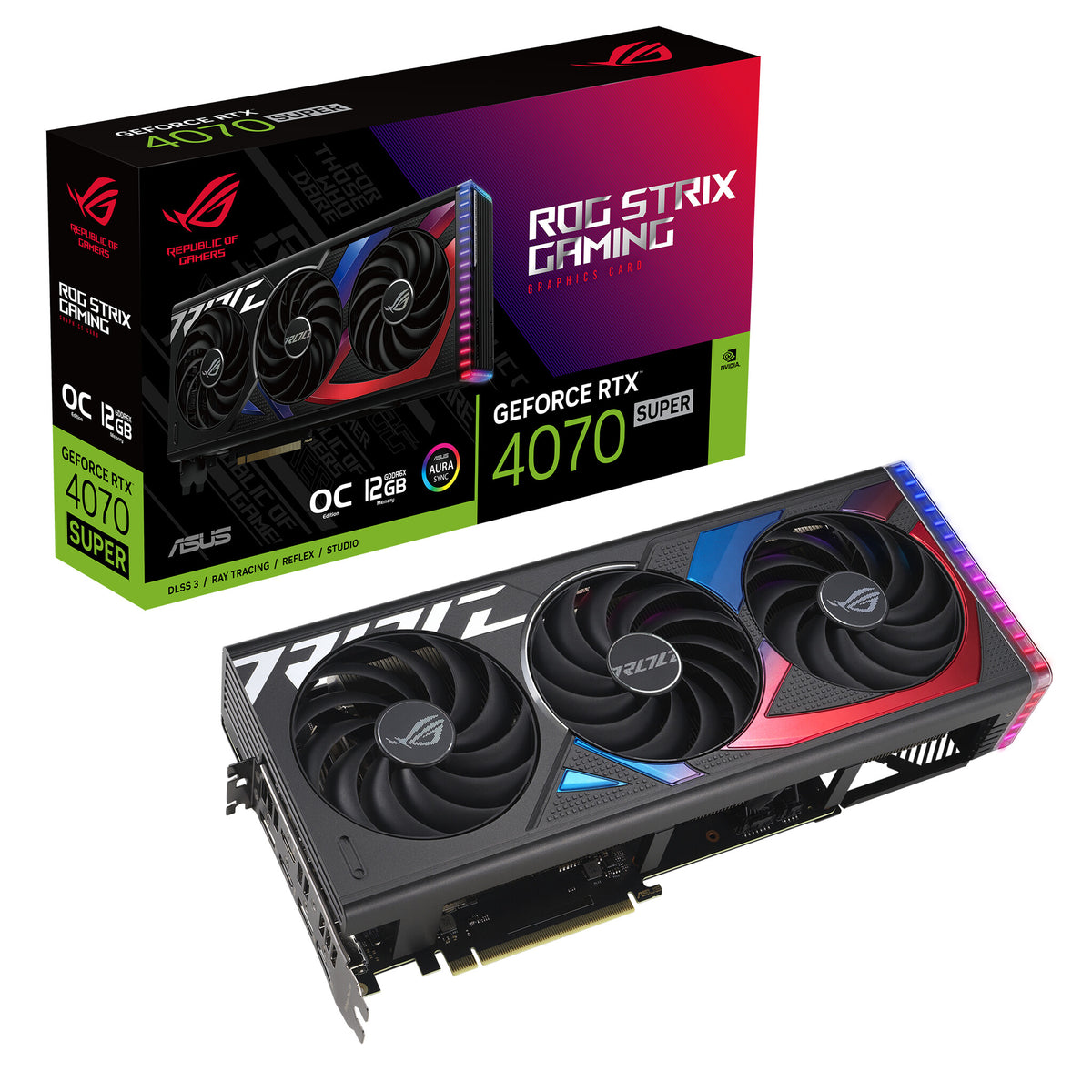 ASUS ROG STRIX - NVIDIA 12 GB GDDR6X GeForce RTX 4070 SUPER graphics card