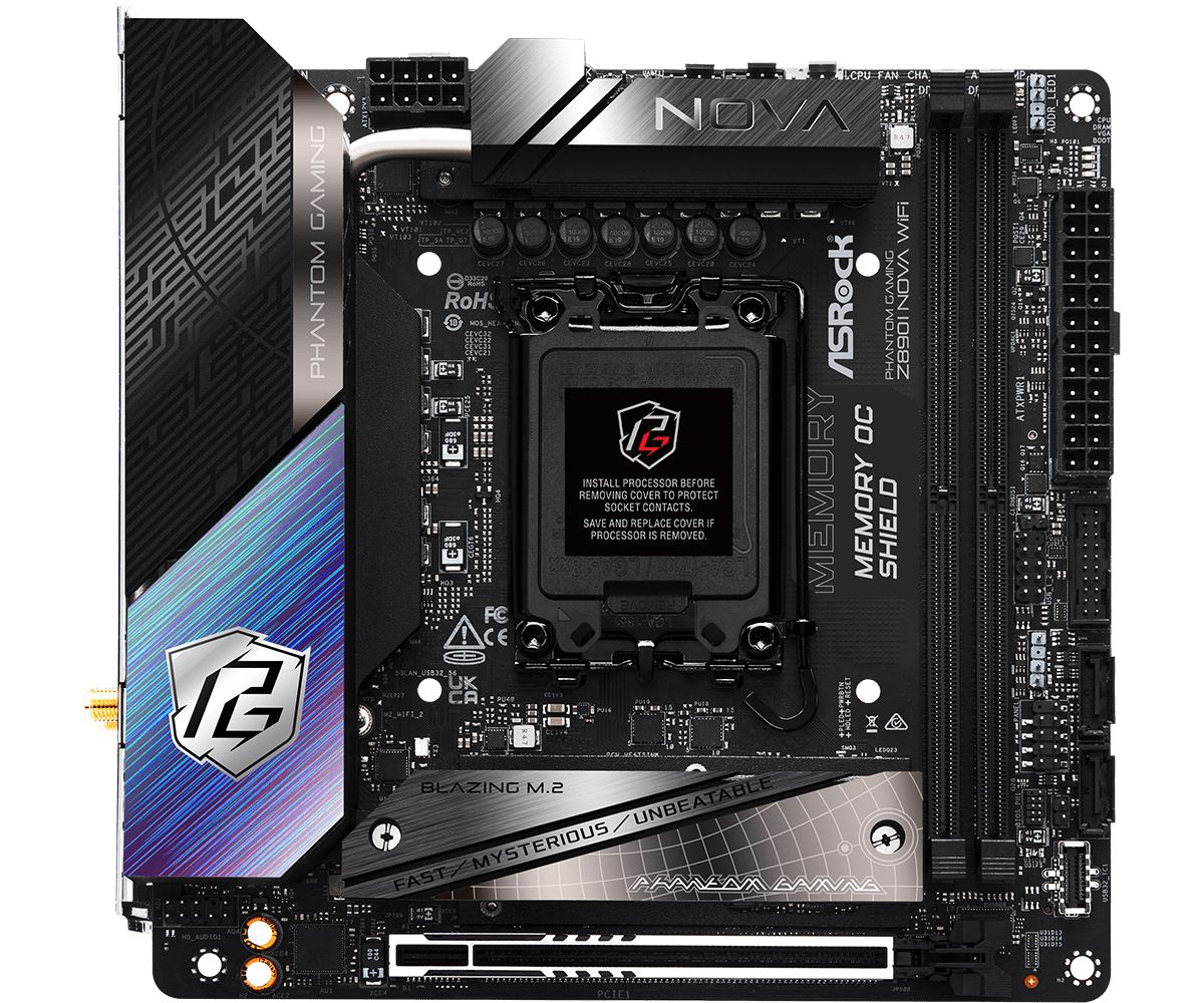 Asrock Phantom Gaming Z890I Nova WiFi mini ITX motherboard - Intel Z890 LGA 1851