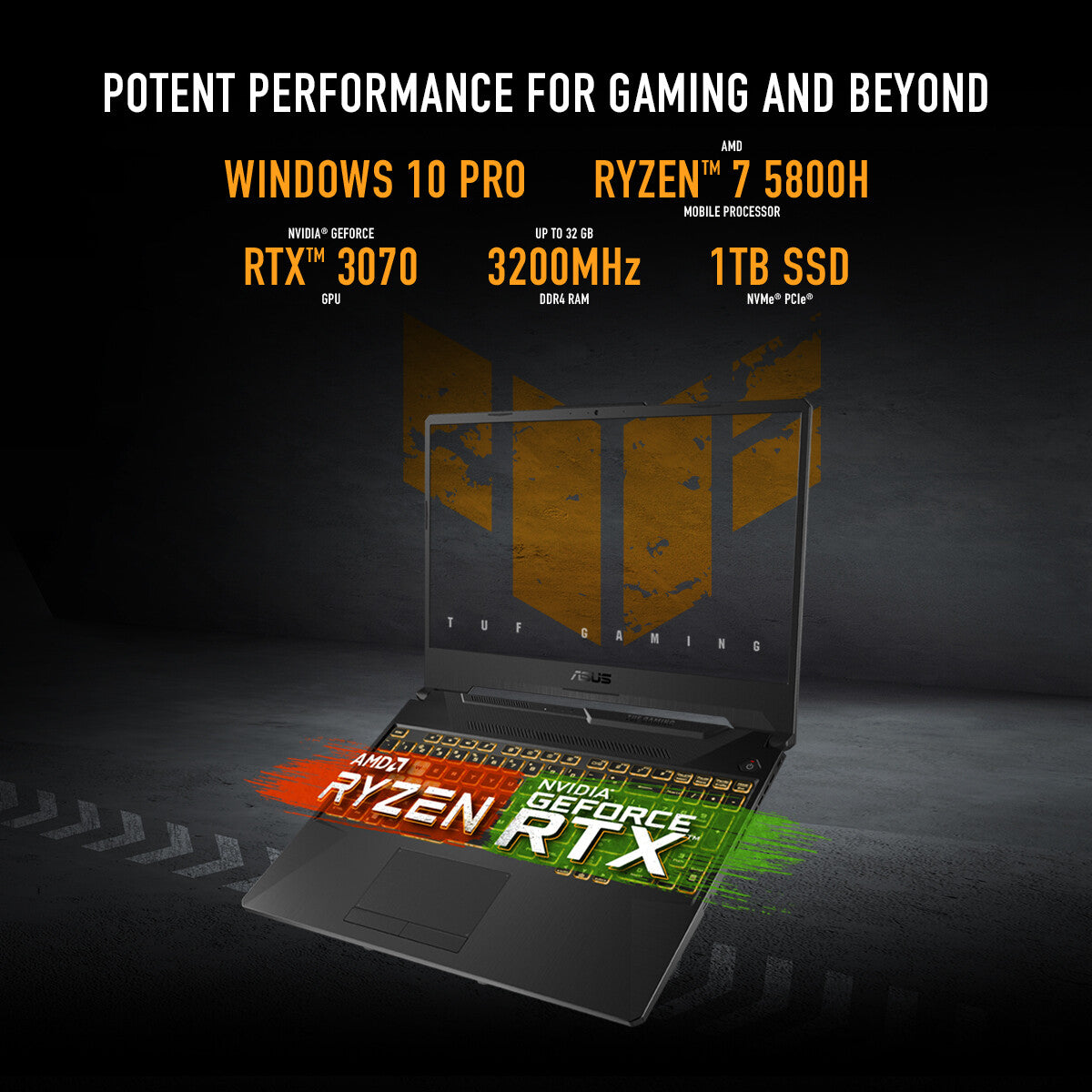 ASUS TUF Gaming A15 Laptop - 39.6 cm (15.6&quot;) - AMD Ryzen™ 7 7435HS - 16 GB DDR5-SDRAM - 512 GB SSD - NVIDIA GeForce RTX 3050 - Wi-Fi 6 - Windows 11 Home - Black