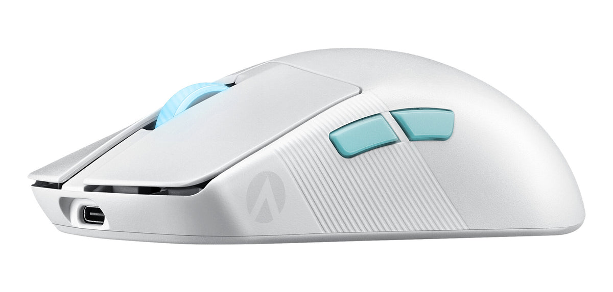 ASUS ROG Harpe Ace "Aim Lab Edition" - RF Wireless + Bluetooth + USB Type-C Opto-mechanical Mouse in White - 36,000 DPI
