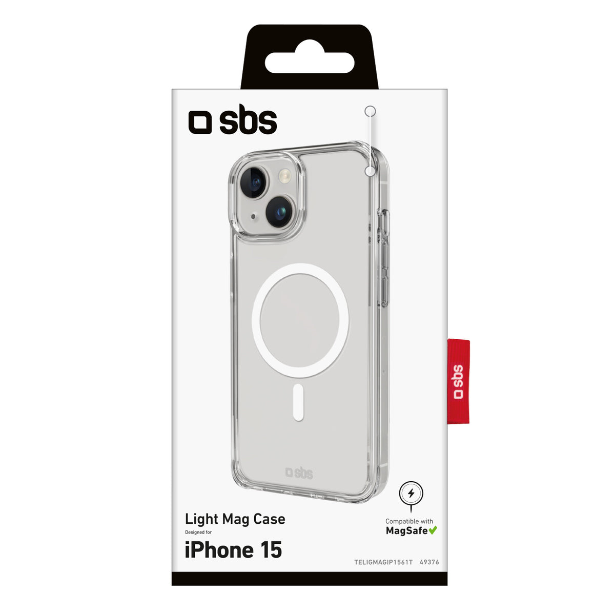 SBS Light MagSafe mobile phone case for iPhone 15 in Transparent