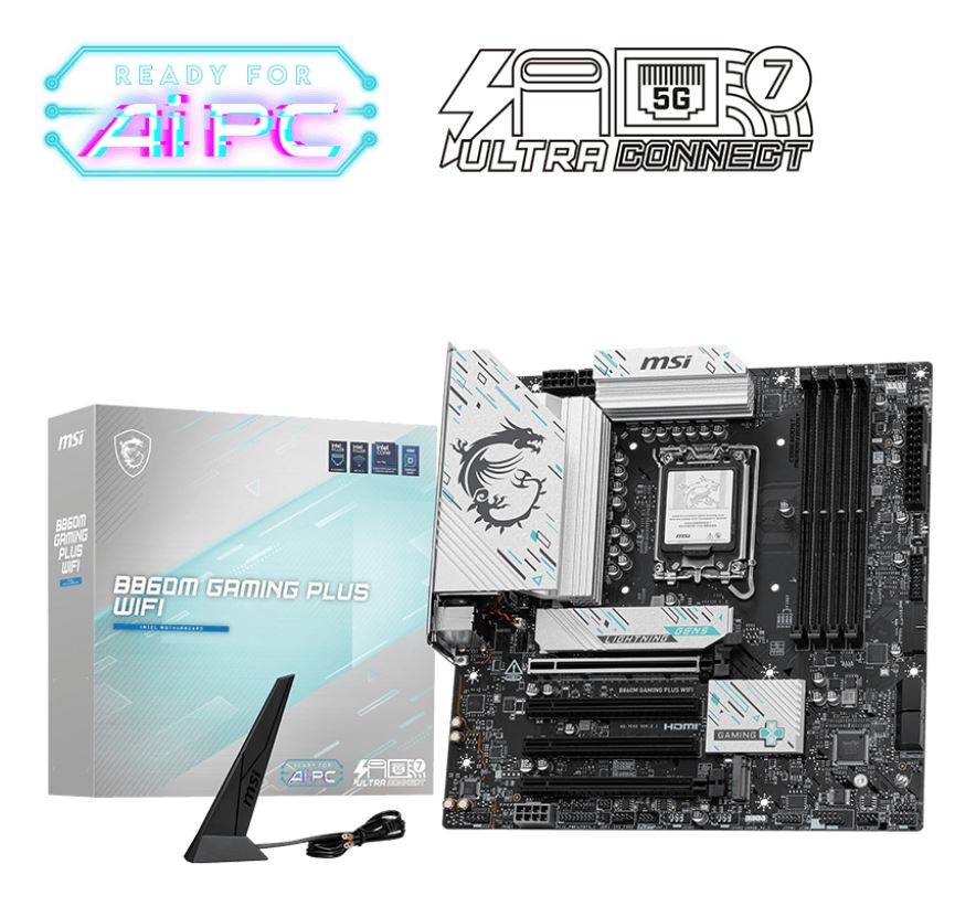 MSI B860M GAMING PLUS WIFI micro ATX motherboard - Intel B860 LGA 1851