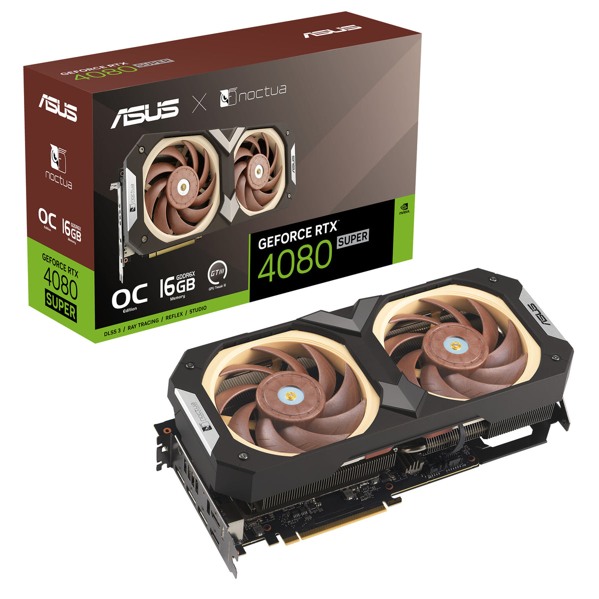 ASUS NOCTUA Edition - NVIDIA 16 GB GDDR6X GeForce RTX 4080 SUPER graphics card