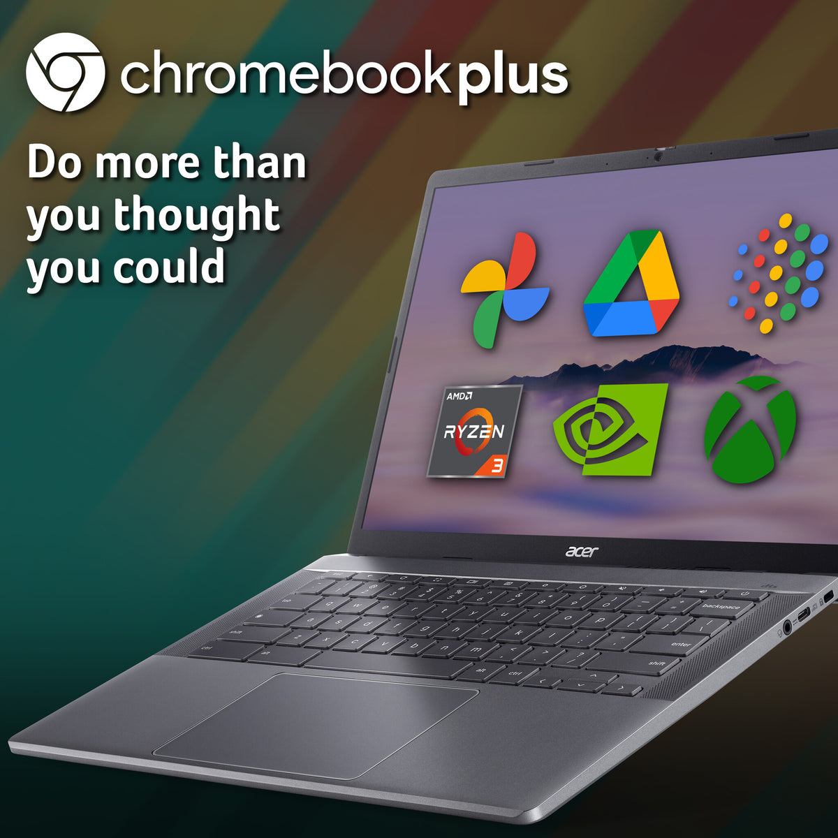 Acer Chromebook Plus 514 - 35.6 cm (14&quot;) - AMD Ryzen 3 7320C - 8 GB LPDDR5x-SDRAM - 128 GB SSD - Wi-Fi 6 - ChromeOS - Grey