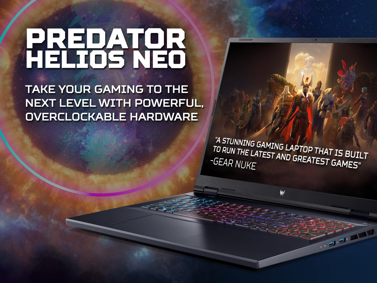 Acer Predator Helios Neo 18 - 45.7 cm (18&quot;) - Intel® Core™ i7-14700HX - 16 GB DDR5-SDRAM - 1 TB SSD - NVIDIA GeForce RTX 4070 - Wi-Fi 6E - Windows 11 Pro - Black