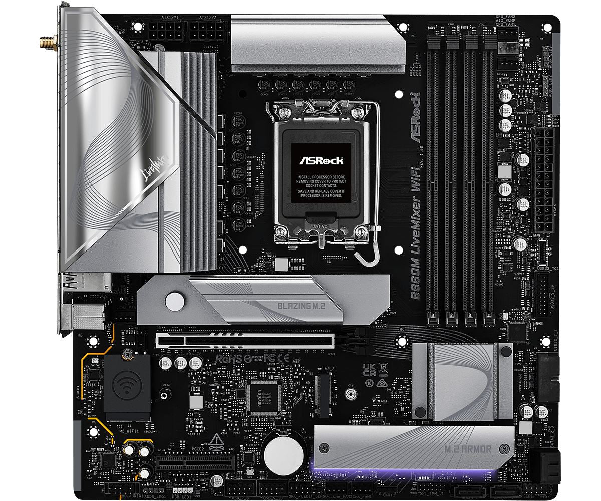 Asrock B860M LiveMixer WiFi micro ATX motherboard - Intel B860 LGA 1851