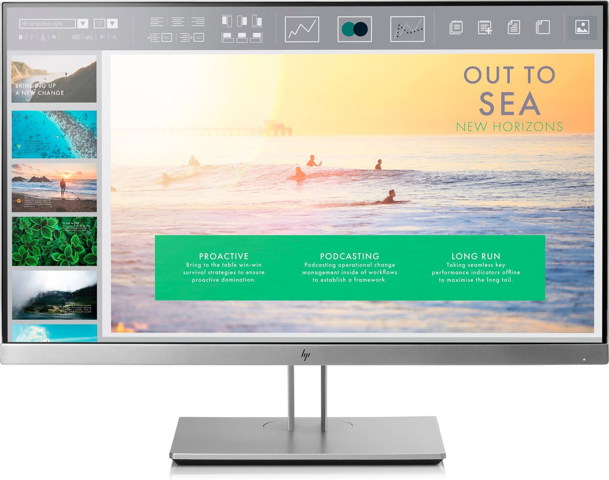 HP EliteDisplay E233 computer monitor 58.4 cm (23") 1920 x 1080 pixels Full HD LED Black, Silver