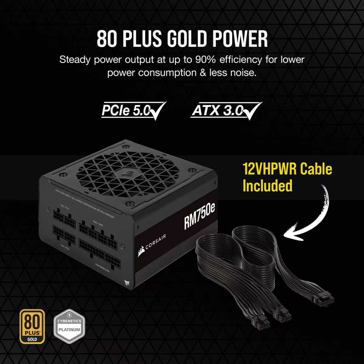 Corsair RM750e - 750W 80+ Gold Fully Modular Power Supply Unit