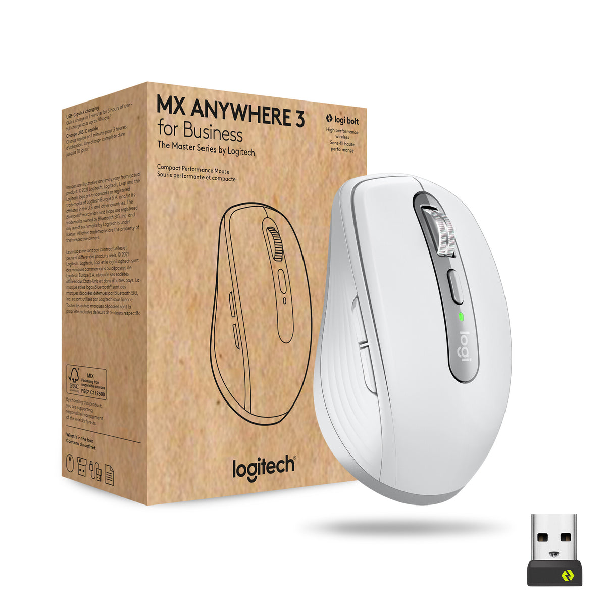 Logitech MX Anywhere 3 for Business Compact Performance Mouse in Grey