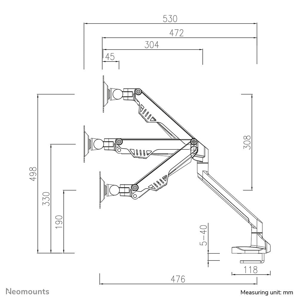 Neomounts FPMA-D750BLACK2 - Desk monitor mount for 25.4 cm (10") to 81.3 cm (32")