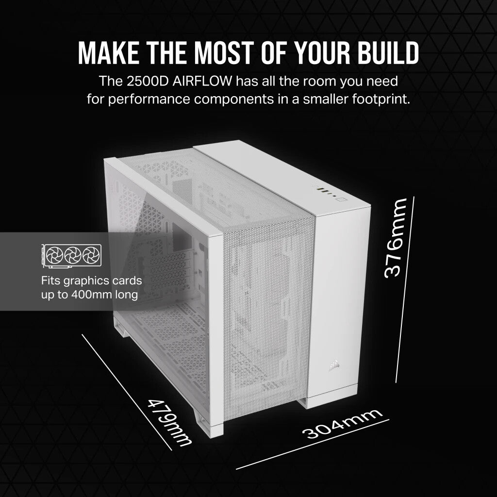 Corsair 2500D Airflow - MicroATX Mini Tower Caser in White
