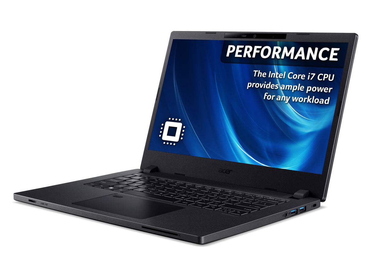 Acer TravelMate P2 Laptop - 35.6 cm (14&quot;) - Intel® Core™ i7-1255U - 16 GB DDR4-SDRAM - 512 GB SSD - Wi-Fi 6 - Windows 11 Pro - Black