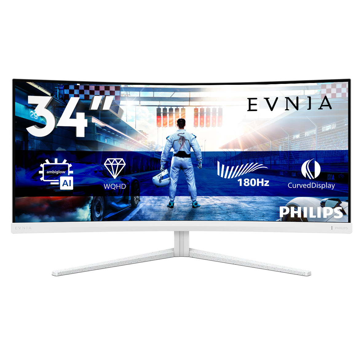 Philips Evnia 5000 34M2C5501A - 86.4 cm (34") - 3440 x 1440 pixels WQHD LCD Monitor in White