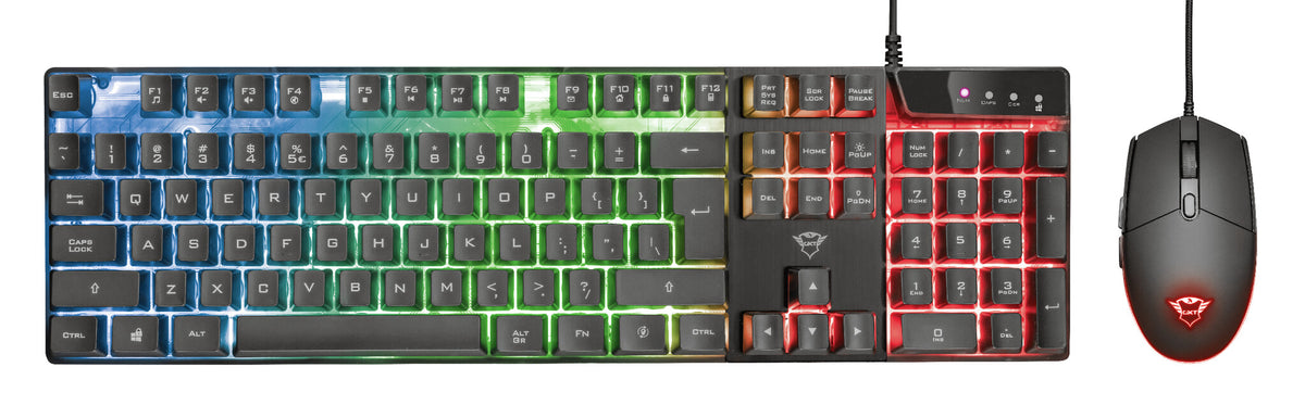 Trust GXT 838 Azor Combo - USB Wired Keyboard & Mouse in Black