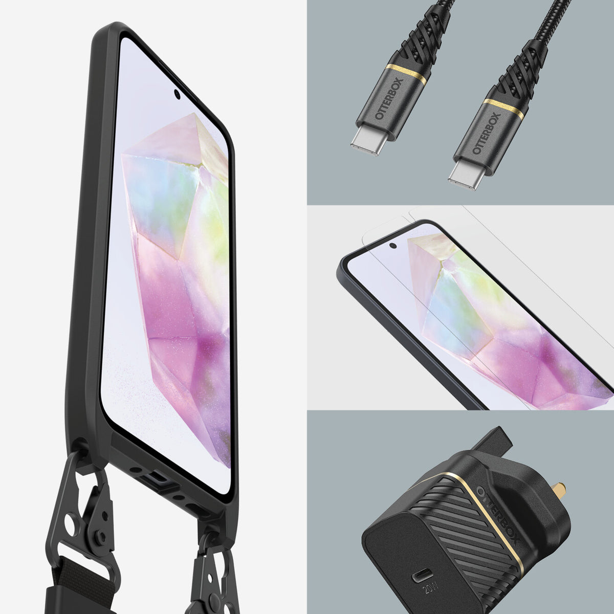 OtterBox React Series Necklace Case for Galaxy A35 (5G) in Black