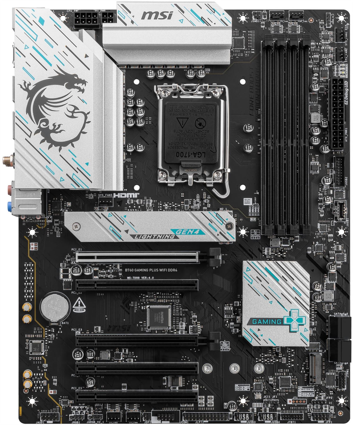 MSI B760 GAMING PLUS WIFI DDR4 ATX motherboard - Intel B760 LGA 1700