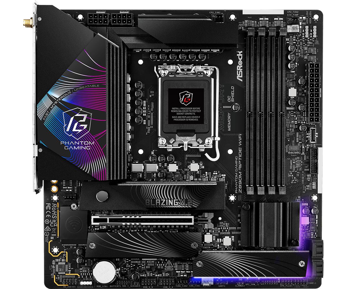 Asrock Phantom Gaming Z890M Riptide WiFi micro ATX motherboard - Intel Z890 LGA 1851