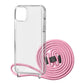 SBS Necklace mobile phone case for iPhone 13 Pro in Pink / Transparent