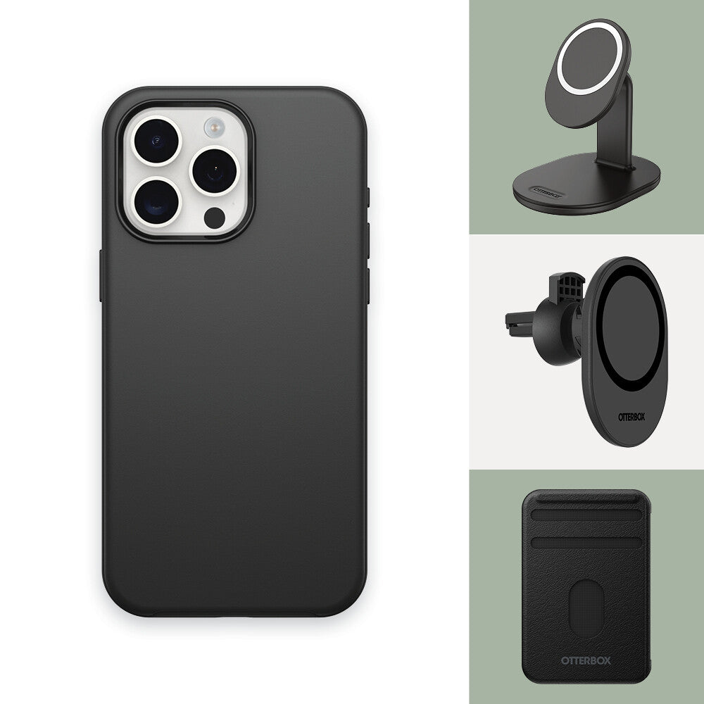 OtterBox Symmetry Series with MagSafe for iPhone 15 Pro in Black