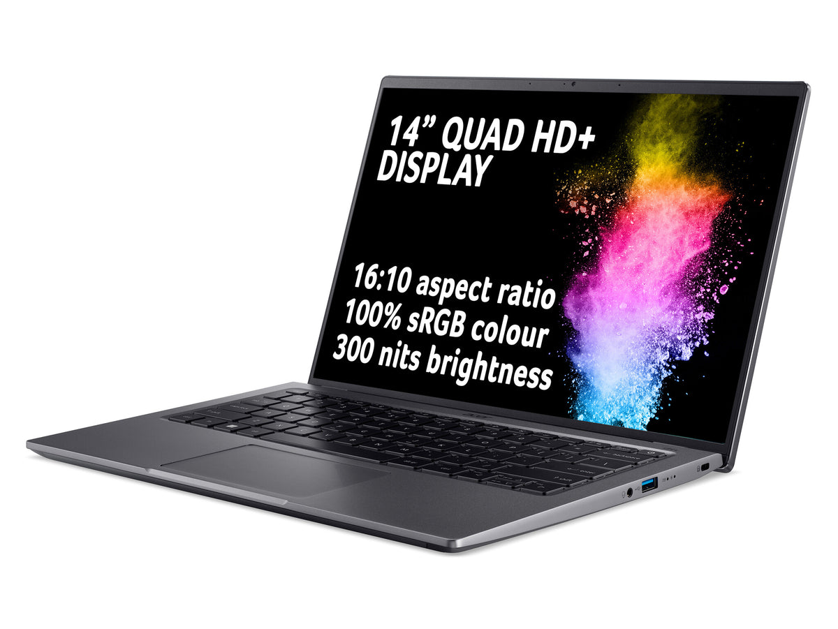 Acer Swift X SFX14-51G Laptop - 35.6 cm (14&quot;) - Intel® Core™ i5-1240P - 8 GB LPDDR5-SDRAM - 512 GB SSD - NVIDIA GeForce RTX 3050 - Wi-Fi 6E - Windows 11 - Grey