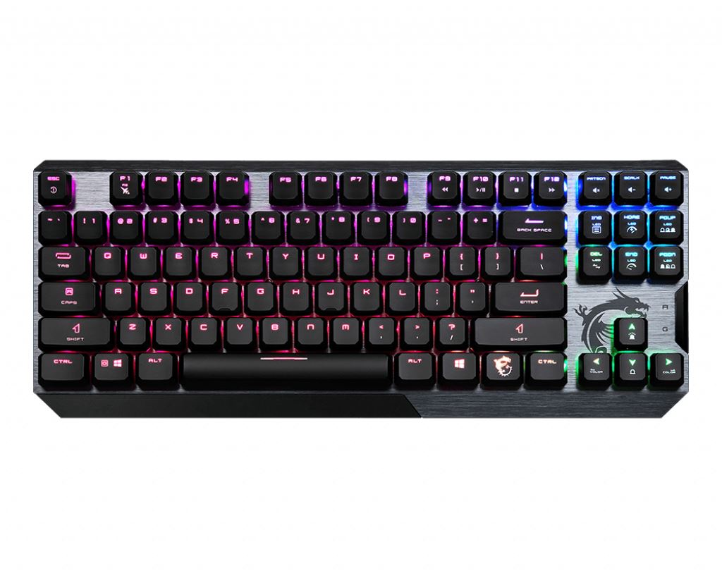 MSI VIGOR GK50 LOW PROFILE TKL Mechanical Gaming Keyboard &#39;UK-Layout, KAILH Low-Profile Switches, Multi-Layer RGB LED Backlit, Tactile, Floa
